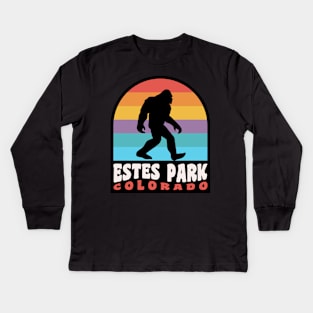 Estes Park Bigfoot Sasquatch Colorado Rocky Mountains Kids Long Sleeve T-Shirt